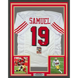 Camiseta de fútbol alternativa blanca de San Francisco, enmarcada, autografiada y firmada por Deebo Samuel, 35 x 39, JSA COA
