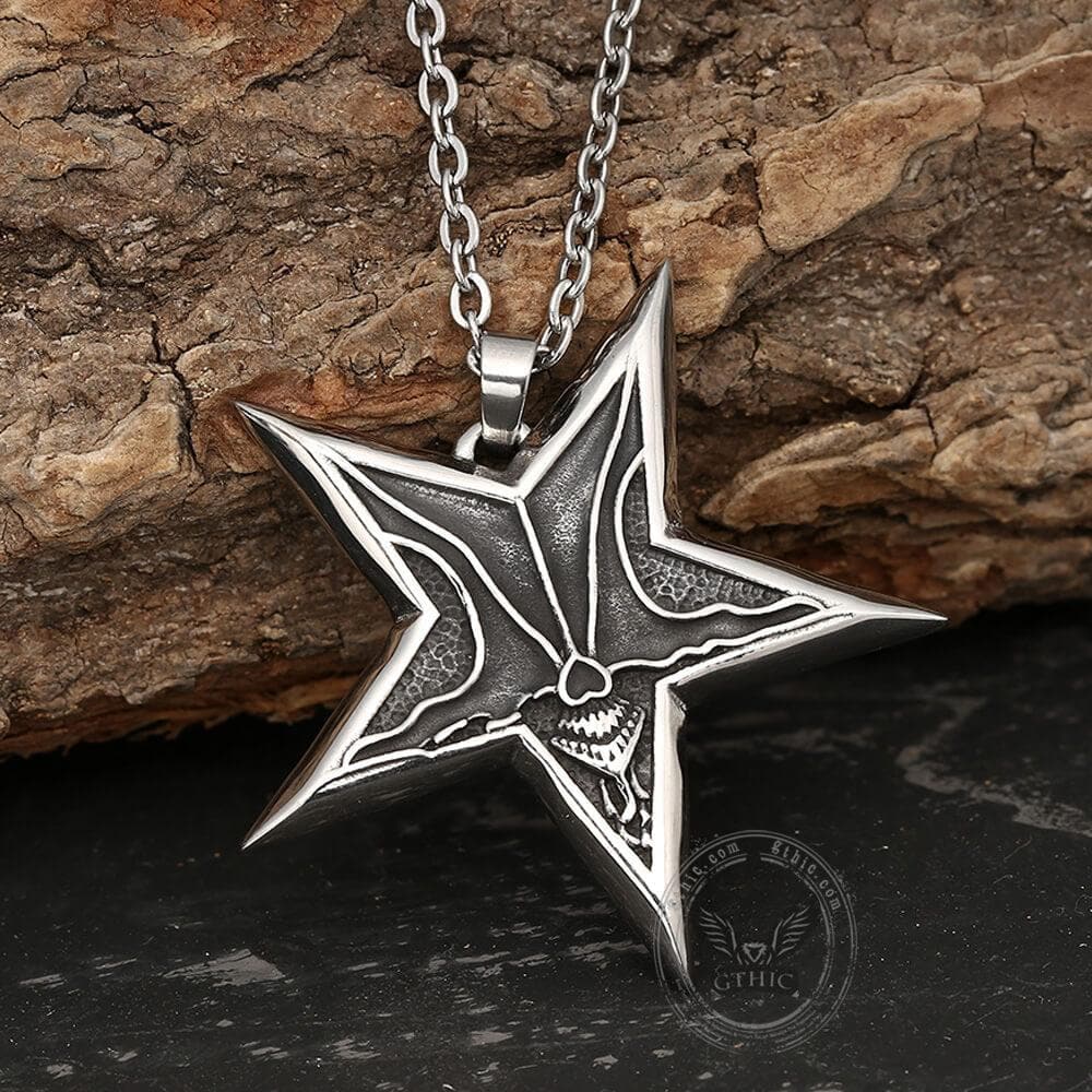 Devil Satan Smile Stainless Steel Pentagram Necklace