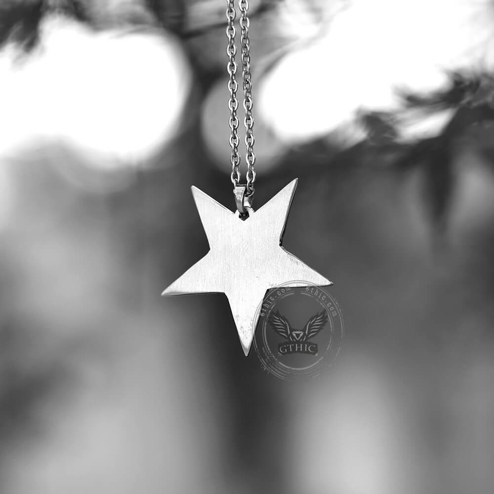 Devil Satan Smile Stainless Steel Pentagram Necklace