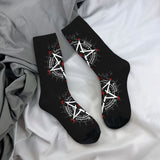 1 par de calcetines deportivos con estampados novedosos para hombre, transpirables, cómodos y casuales, unisex, para uso al aire libre en todas las estaciones.