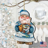 Goldfish Santa Christmas Wooden Ornaments by G. DeBrekht - Christmas Santa Snowman Decor - 8118201