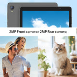 Tablette Android 12 10 pouces : processeur quad-core, 32 Go de stockage ROM (extensible jusqu'à 1 To), 2 Go de RAM, écran IPS HD 1280 x 800, appareil photo 2 MP + 2 MP, batterie 6 000 mAh, double caméra HD, Wi-Fi 6