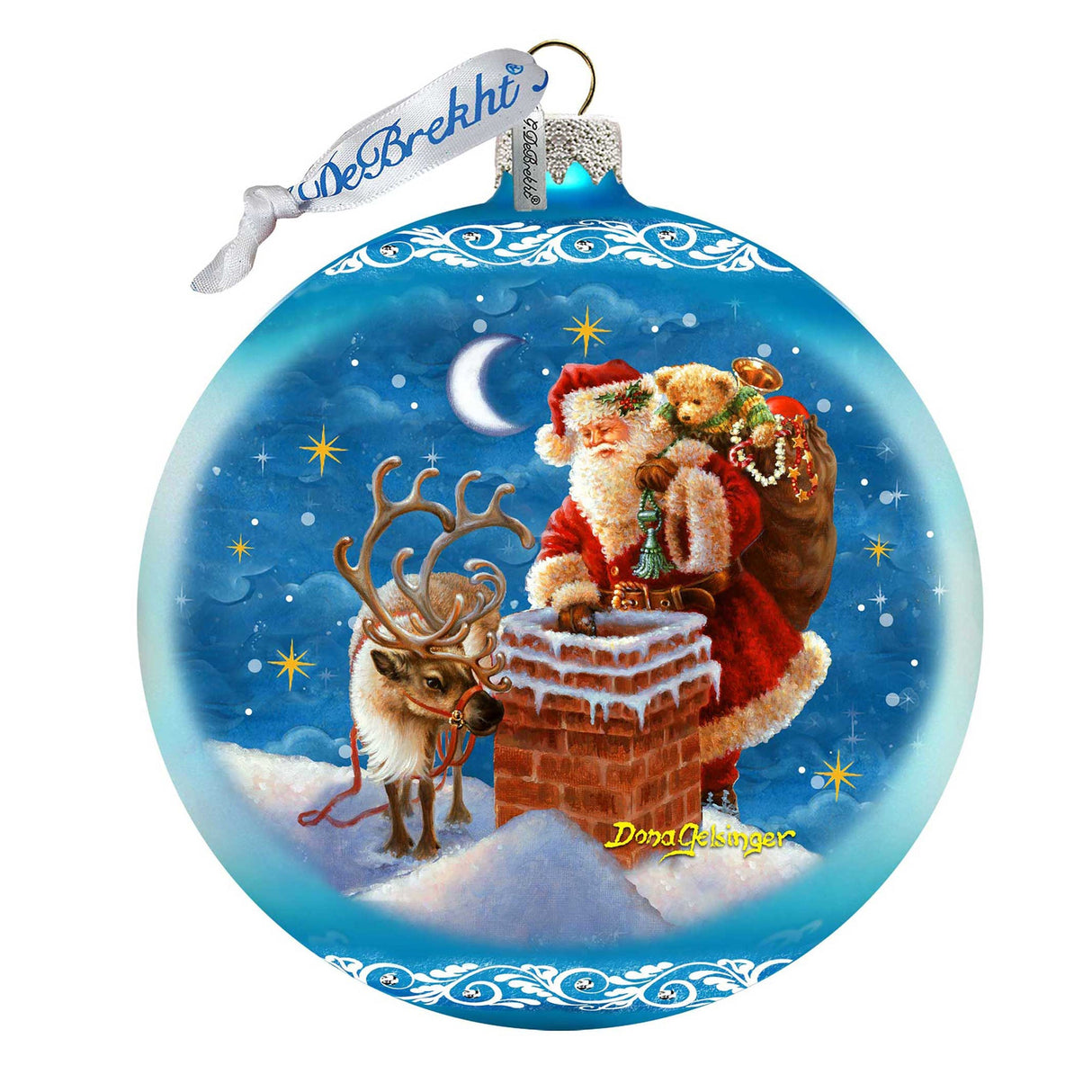 Christmas Arrival Lg Glass Ornament in Blue by Gelsinger - Christmas Decor - 73921B-DG