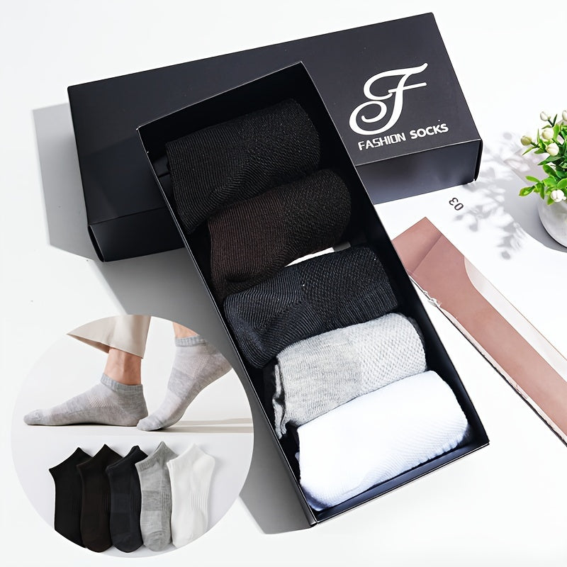 5 paires de chaussettes mi-mollet tendance ultra-confortables pour hommes - Respirantes, évacuant l'humidité, douces et extensibles pour une utilisation en extérieur en toutes saisons - Chaussettes décontractées unisexes pour un confort quotidien