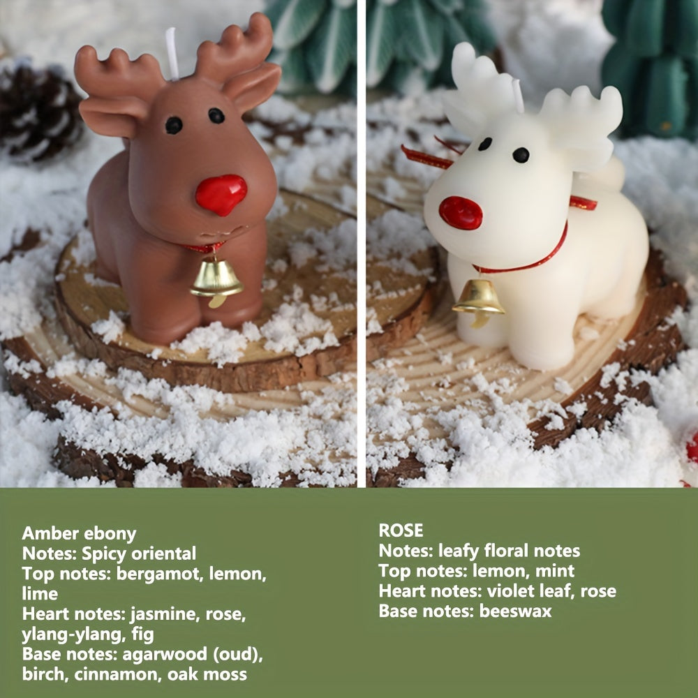 Christmas Reindeer Scented Candle - White Paraffin/Soy Wax, Perfect for Holiday Decor & Gifts