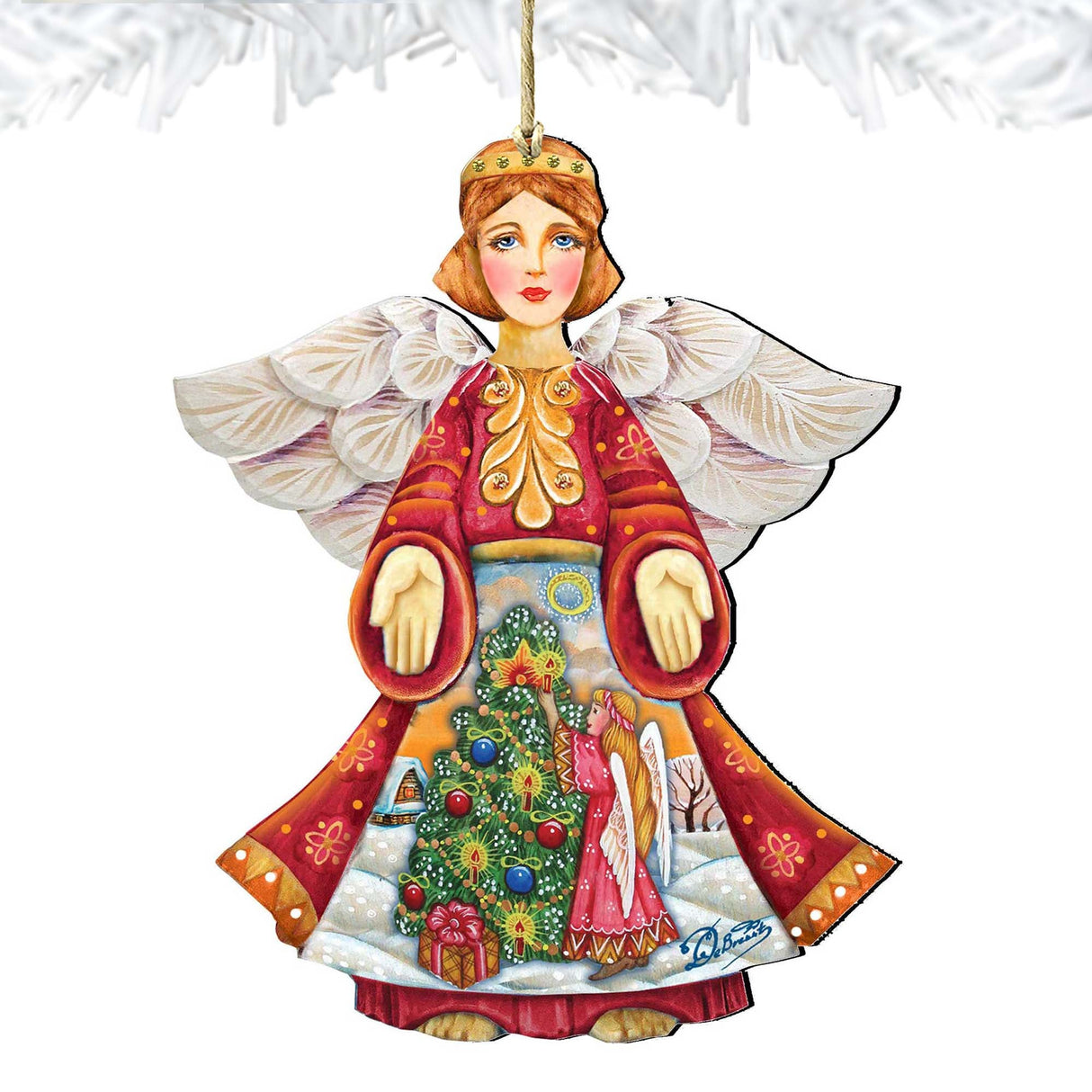 Christmas Tree Angel Wooden Ornaments - Tree Ornament by G. DeBrekht - Nativity Holiday Decor - 8154103