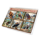 Eagles Wooden Cork Placemat and Coasters Gift Set of 7 by Nature Wonders Nature Wildlife Decor  - 85406C-S7