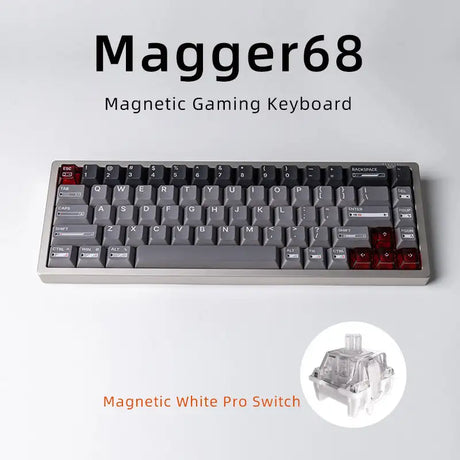 Magnetic White Porcelain Jade 68 Key Aluminum Tuo Keyboard - Lootquake