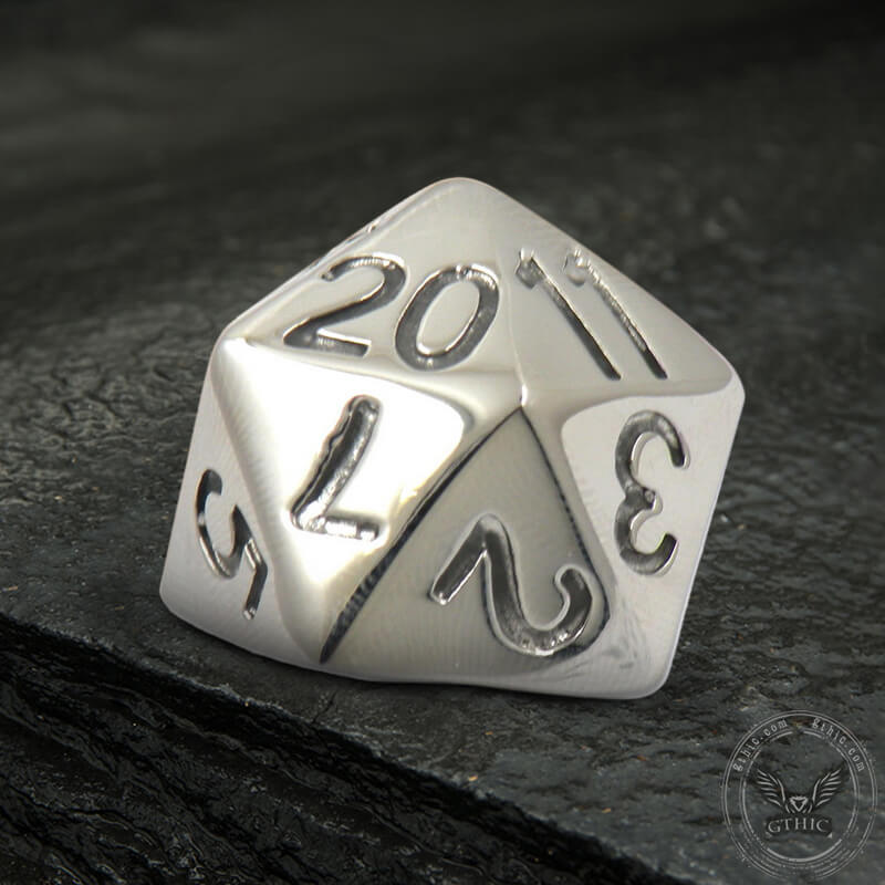 Dice 20 Stainless Steel Ring