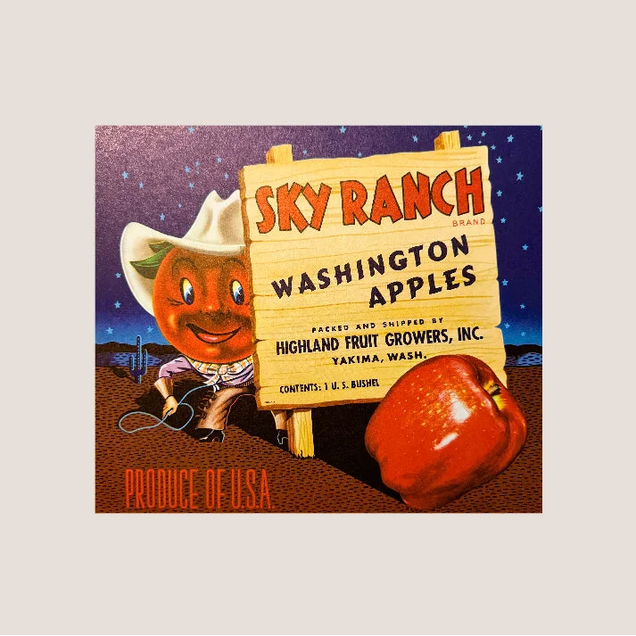 Discover Highland Fruit Growers' Vintage Sky Ranch Apple Label
