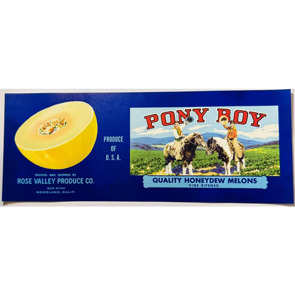 Discover Rose Valley's Vintage Honeydew Melon Crate Label