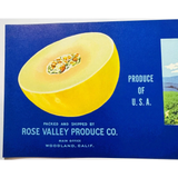 Discover Rose Valley's Vintage Honeydew Melon Crate Label