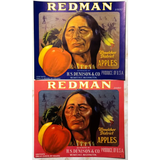 Discover Vintage 1930s Redman Apples Crate Label from Wenatchee