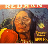 Discover Vintage 1930s Redman Apples Crate Label from Wenatchee