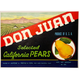 Discover Vintage 1940s Don Juan Pears San Juan Crate Label
