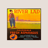 Discover Vintage Blue Goose Asparagus Crate Label from River Lad
