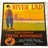 Discover Vintage Blue Goose Asparagus Crate Label from River Lad