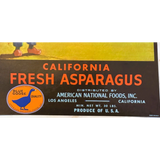 Discover Vintage Blue Goose Asparagus Crate Label from River Lad