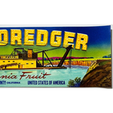 Discover Yuba City's Vintage 1950s Gold Dredger Crate Label