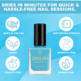 Esmalte de uñas vegano DISURI Beauty – La La Land (#5D9ED2 Azul cielo, 0.7 oz)