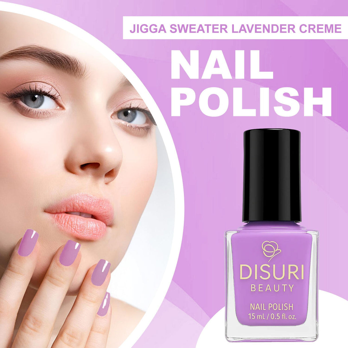 Suéter Jigga – Esmalte de uñas vegano lavanda pastel | Acabado en crema sin crueldad animal de DISURI Beauty