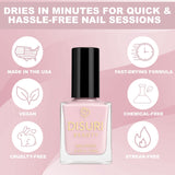 Esmalte de uñas vegano DISURI Beauty – Every Time I Close My Eyes (#EDCAC7 Brillo nude rosa, 15 ml)