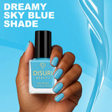Esmalte de uñas vegano DISURI Beauty – La La Land (#5D9ED2 Azul cielo, 0.7 oz)