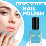 Esmalte de uñas vegano DISURI Beauty – La La Land (#5D9ED2 Azul cielo, 0.7 oz)