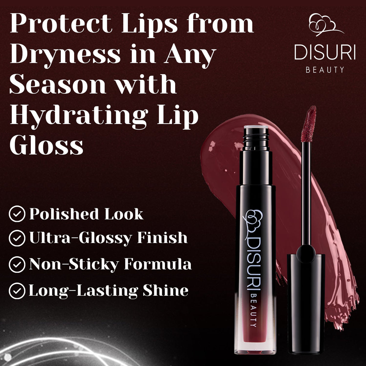 Brillo de labios DISURI Beauty Glossy Blast - Vino Pasión