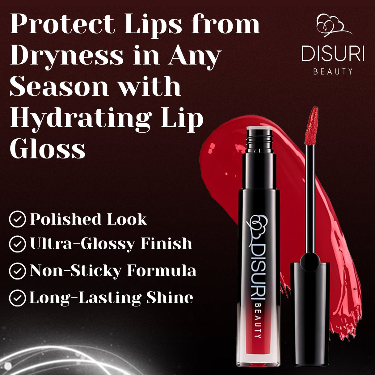 Brillo de labios DISURI Beauty Glossy Blast - Ruby Rose