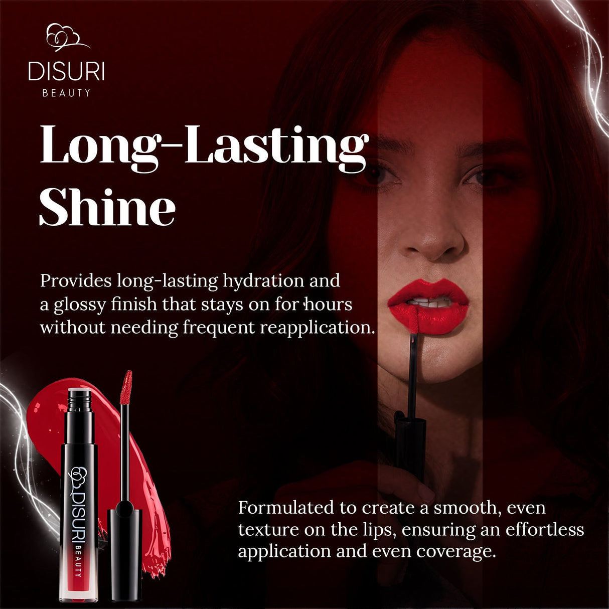Brillo de labios DISURI Beauty Glossy Blast - Ruby Rose