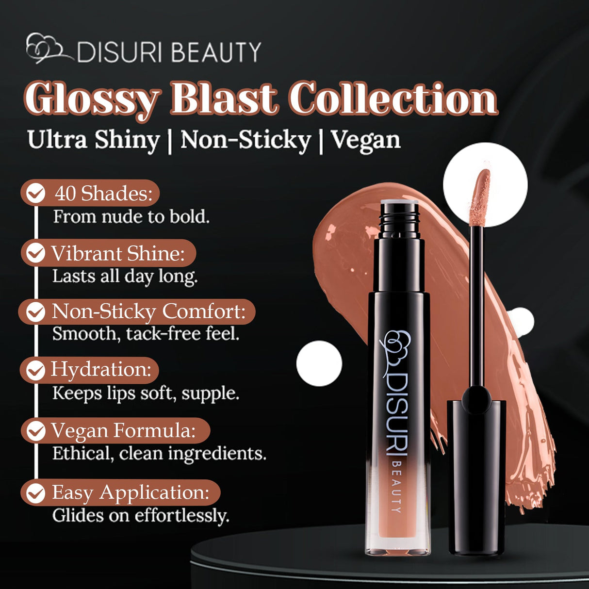 Brillo de labios DISURI Beauty Glossy Blast - Suave