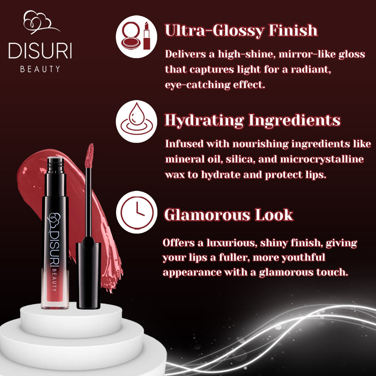 Brillo de labios DISURI Beauty Glossy Blast - Dulce fantasía