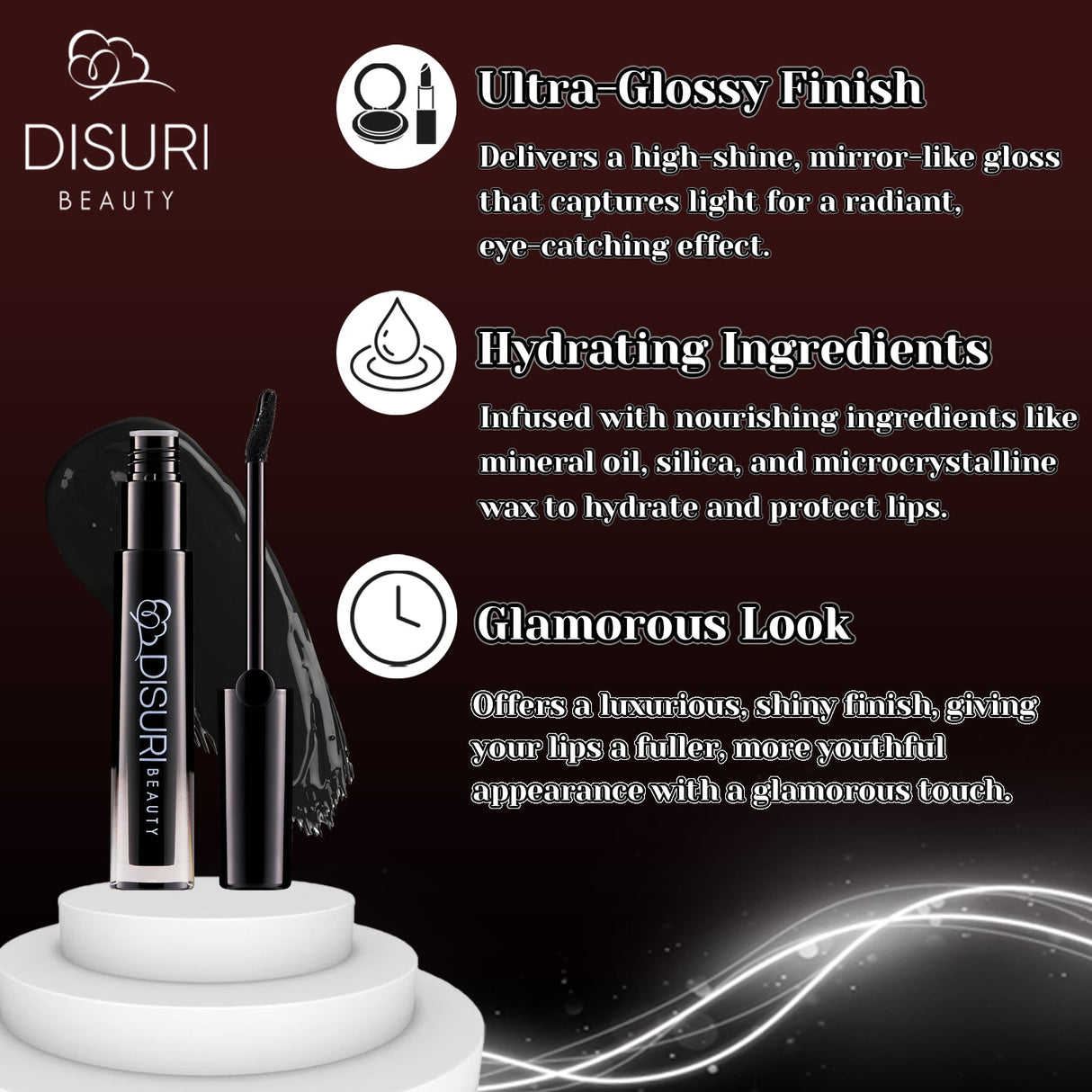 Brillo de labios DISURI Beauty Glossy Blast - Beso de viuda