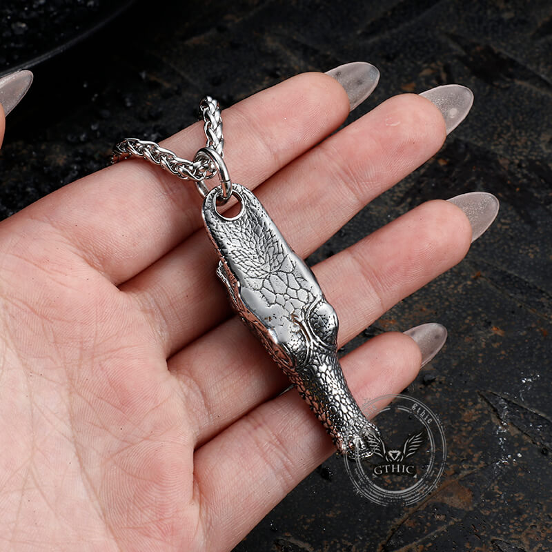 Domineering Crocodile Head Stainless Steel Pendant