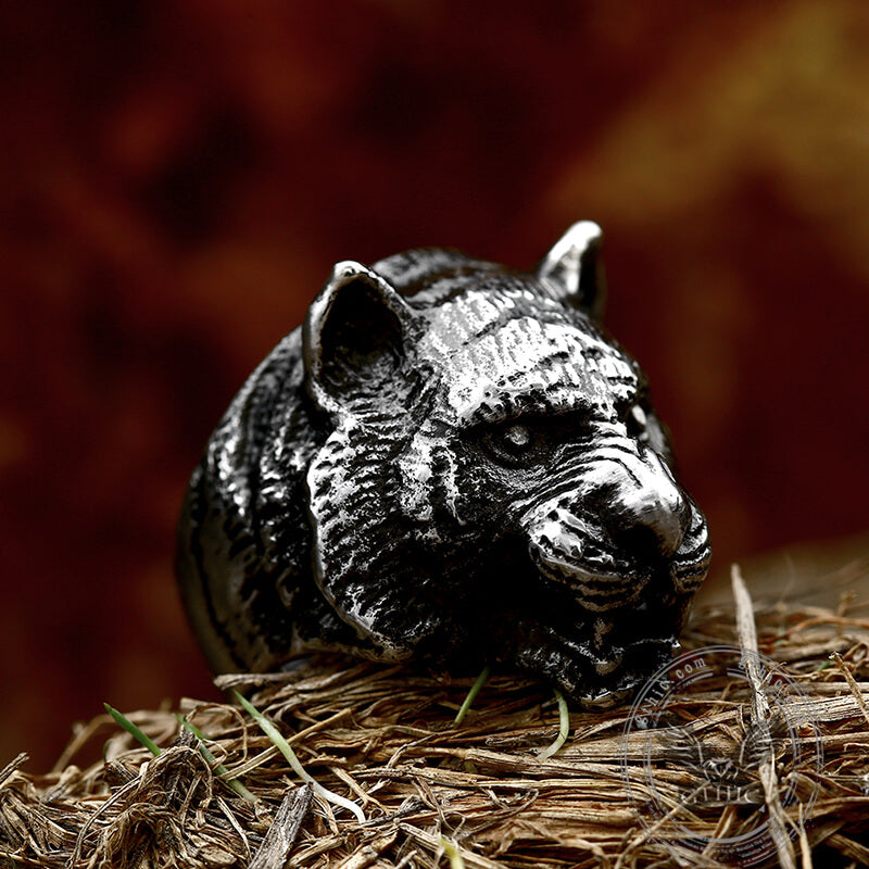 Domineering Tiger Head Stainless Steel Animal Ring
