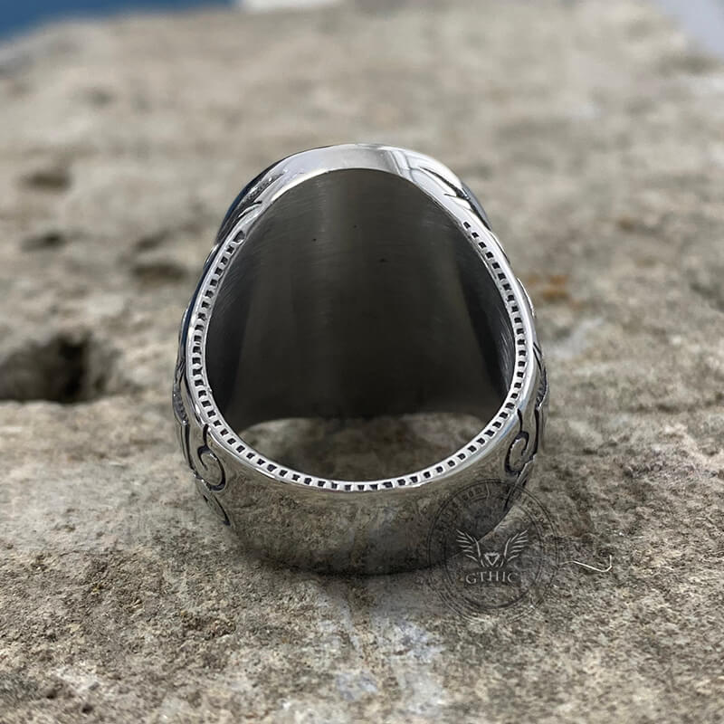 Double-Headed Eagle Ankh Stainless Steel Ring