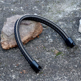 Double Braided Leather Stainless Steel Bracelet