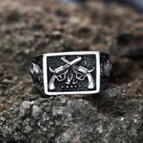 Double Guns Stainless Steel Ring