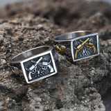 Double Guns Stainless Steel Ring