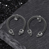 Double Head Snake Stainless Steel Stud Earrings