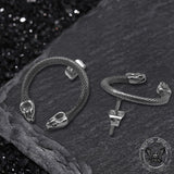 Double Head Snake Stainless Steel Stud Earrings