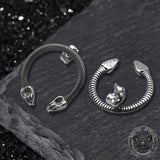 Double Head Snake Stainless Steel Stud Earrings