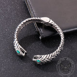 Double Headed Snake Stainless Steel Men's Open Bracelet