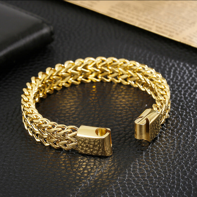 Double Layer Braided Keel Stainless Steel Bracelet