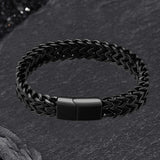 Double Layer Braided Keel Stainless Steel Bracelet