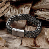 Double Layer Braided Keel Stainless Steel Bracelet