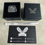Vintage Grim Reaper Skull Stainless Steel Square Ring