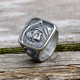 Vintage Grim Reaper Skull Stainless Steel Square Ring