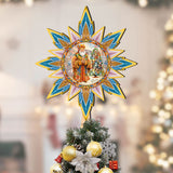 Italian-inspired Santa Tree Topper Wooden Decor by G. Debrekht  - Santa Snowman Decor - 89522